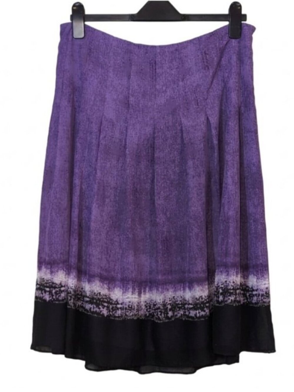Jones & Co. Midi Skirt Purple Abstract Womens Size 12 Flowy Artistic Flare